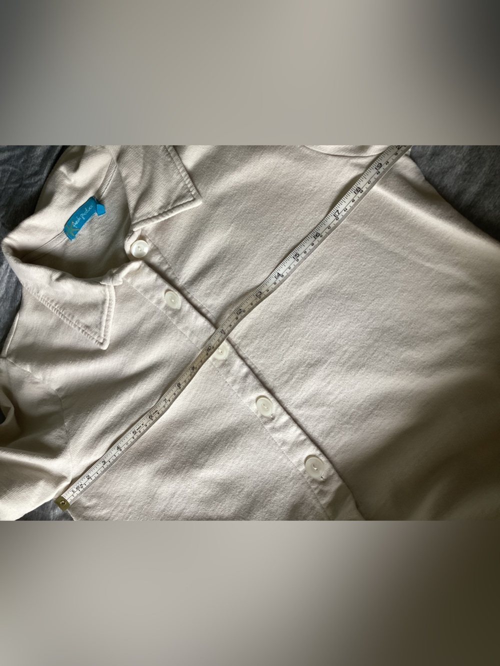 Fresh Produce creamy beige Button Front Knit Jacket 3/4 sleeve - Picture 8 of 8